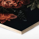 Hexagon Hout Bouquet of Red Flowers