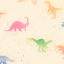 Fascinerende dinosaur-tapet til børneværelset: akvarel-look i farverigt og beige - Made in Germany