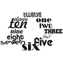 Sticker mural - Horloge Mural Mots Typographie