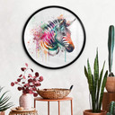 Plakat Heine - Tęczowa Zebra - Okrągły