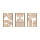 3D Holz-Wandpaneele Regenbogen (3-teilig) - MDF Natur - aus der Cosy Kollektion