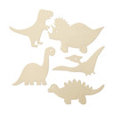 Dekoracja drewniana topola - zestaw dinozaurów (5 sztuk)
