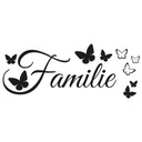 Sigende Wallsticker familie med sommerfugle | stue væg tatovering