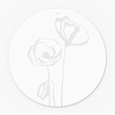 Akrylbillede, vinduesbillede til ophængning - Line Art Two Poppies - Cats & Dotz - Round