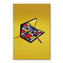 Glasbild Make-Up Palette im Stil von Piet Mondrian - Pozdniakov