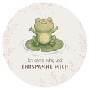 Rundes Wandtattoo mit Frosch - Selbstliebe-Spruch 'Ich atme ruhig' fürs Kinderzimmer