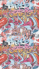Fototapeta graffiti hip-hop street art kolorowa - tapeta do pokoju młodzieżowego rozszerzalna