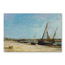 Stænkplade - Daubigny - Både ved stranden ved Étaples