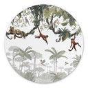 Tableau sur alu-Dibond rond Kikki Belle - Singes coquins