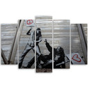 5 stykke lærredstryk, Banksy lærredstryk Street Art