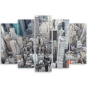 5 stykke lærredstryk, New York City skyskrabere