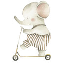 Wallsticker elefant på en rolle