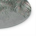 Glasschilderijen Exotische palmbladeren roze-groen - Ms Tiff - Rond