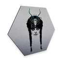 Hexagon Alu-Dibond Zilvereffect - Ireland - Wakeful Warrior