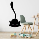 Sticker mural - Chat noir aux aguets