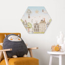 Hexagon Wanddecoratie Katten over de Daken - Oliver Robins - Alu-Dibond