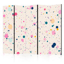 Paravent, Raumteiler freistehend, Trennwand - Dots on a Light Pink Background