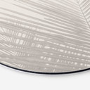 Billede af palmeblade i hørlook - Bloomery Decor - rund – print på aluminium (Alu-Dibond)