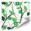 Poster autocollant - W - Fleurs Vertes