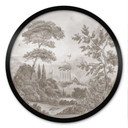 Poster Landschap met tuinlandschap in beige - Ms Tiff - Rond