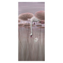 Deurfolie lotusbloemen met zwaan in water in donkerroze - Ms Tiff