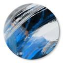 Glasbild Blaue Pinselstriche abstrakt - Cheney - Rund