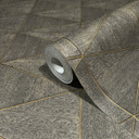 Non-woven tapet med geometrisk mønster, trekanter brun grafik