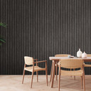 3D træpaneler non-woven tapet - naturlige træ lameller af A.S. Creation sort, moderne