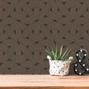 Tapeta flizelinowa w stylu art deco czarne złoto - tapeta graficzna z wzorem linii