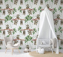 Papier peint enfants, papier peint intissé avec illustration Kids Walls blanc, vert