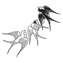 Sticker mural - Miami Ink - Trois hirondelles