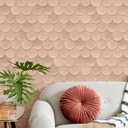 Tapeta z włókniny w kolorze pomarańczowym o wyglądzie 3D w stylu vintage o geometrycznym wyglądzie 