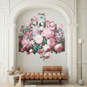 Papel pintado con motivos florales Floral Classic, Romantic mate en gris 2,70 x 1,59m