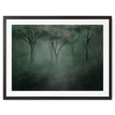 Poster Bosmagie in de ochtendmist groen - Ms Tiff