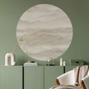 Wallsticker Roerich Peaks - Beige Bjerglandskab - Sir Edward x Grigory Gladarev - Rund