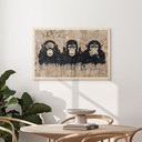 Stampa su legno Tre Scimmie Street Art Graffiti - Magnusson
