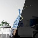 Sticker mural - Lady with Butterflies + sticker fluorescent