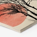 Hexagon Hout - Kubistika - Sun & Moon behind the trees