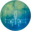 Selbstklebende Vlies Fototapete - Star Wars X-Wing - 125 x 125 cm