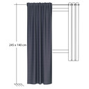 Homing Vorhang mit verdeckten Schlaufen RE-Allen graphit -  2.45 x 1.4 m
