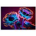 Canvasbillede, neonblomsterknopper