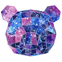 Muursticker Polygoon Panda