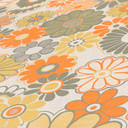 Vintage blomstertapet orangegrønt - blomstret Ikke-vævet tapet i retrostil - tapet