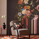 Fototapet Mørkt stilleben med blomsterbuket i vintagelook 2,7 x 2,65 m