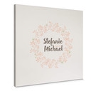 Tableau en toile Couronne de fleurs + Texte personnalisé