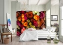 Paravent Séparation de pièce - Bouquet de roses , 5 pièces - 225x172 cm