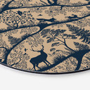 Wanddecoratie Dierensilhouetten in het Noordse Bos - Oliver Robins - Alu-Dibond - Rond