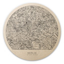 Obraz drewniany mapa miasta Berlin - okrągła