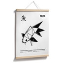Poster Geometrische Vis Origami - Krygowski