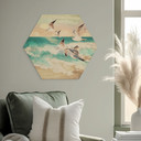 Sekskantet træ Måger på stranden - SpaceFrog Designs